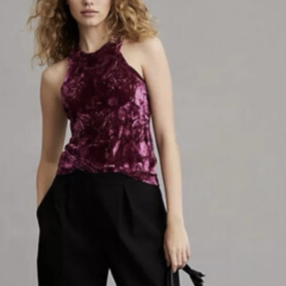 Anthropology Pilcro Velvet Tank Top Medium‎ Velveteen Whimsigoth Fairy Raspberry